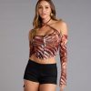 Wild Streak Cold Shoulder Crop Top