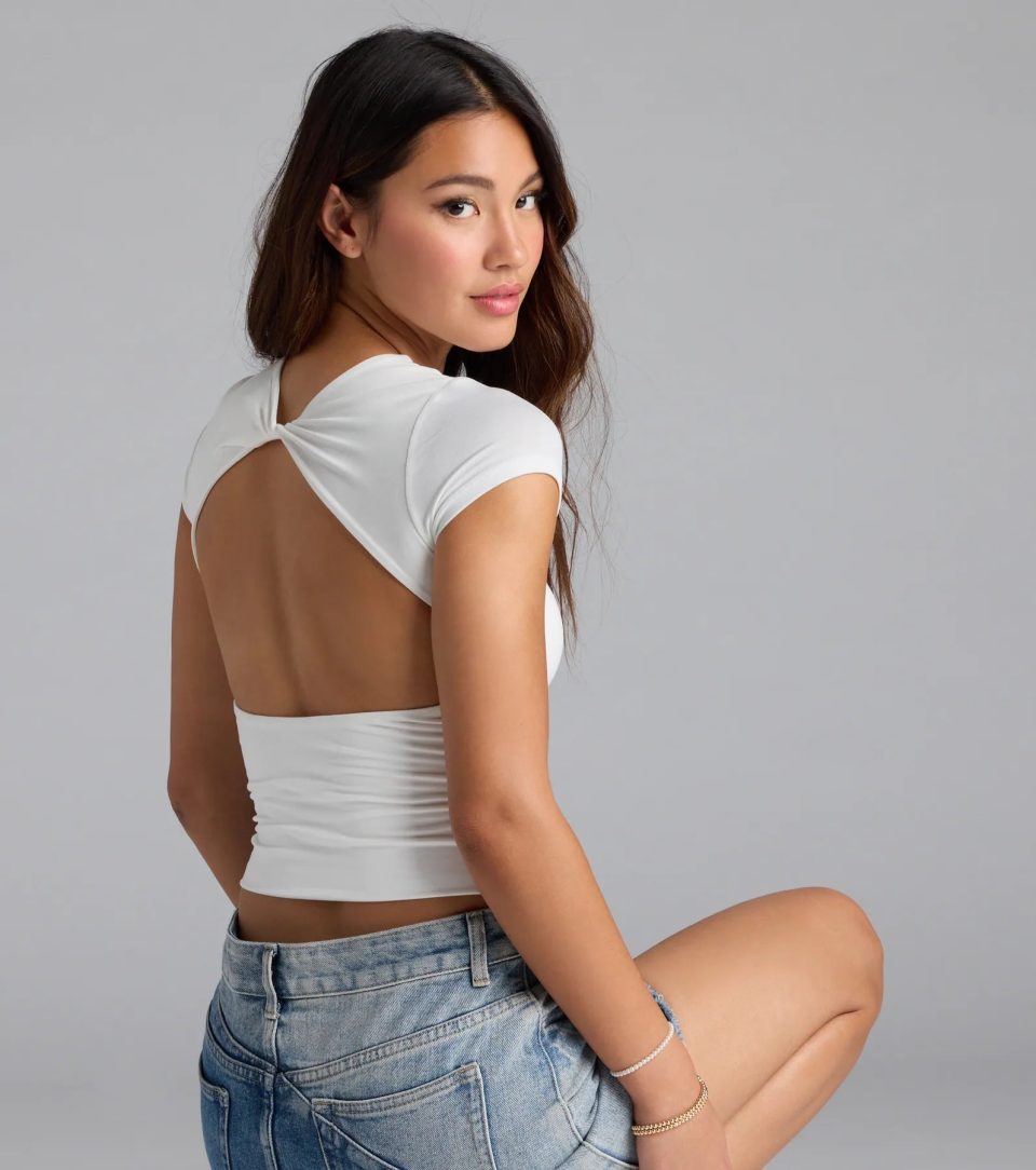 Baby Got Back Basic Crew Neck Crop Tee