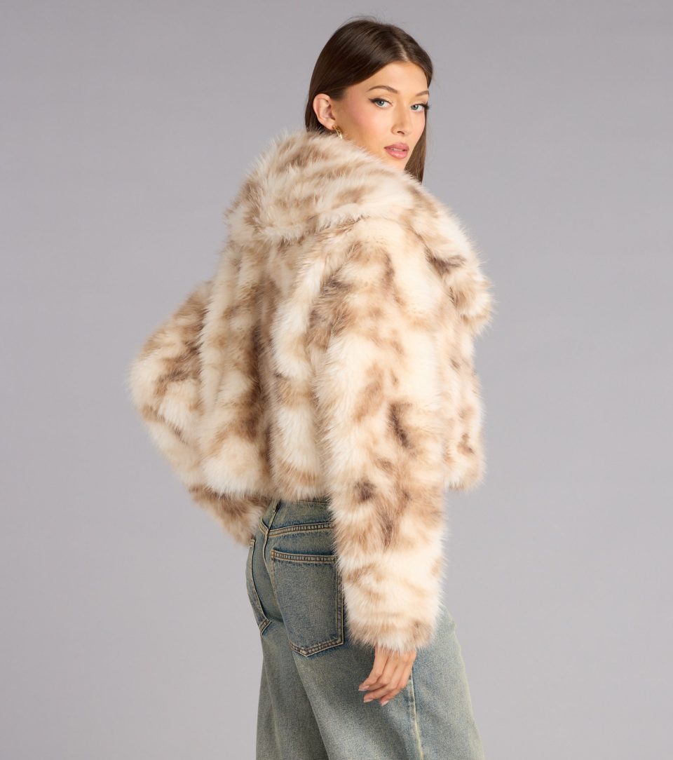 Winter Chic Faux Fur Cropped Coat