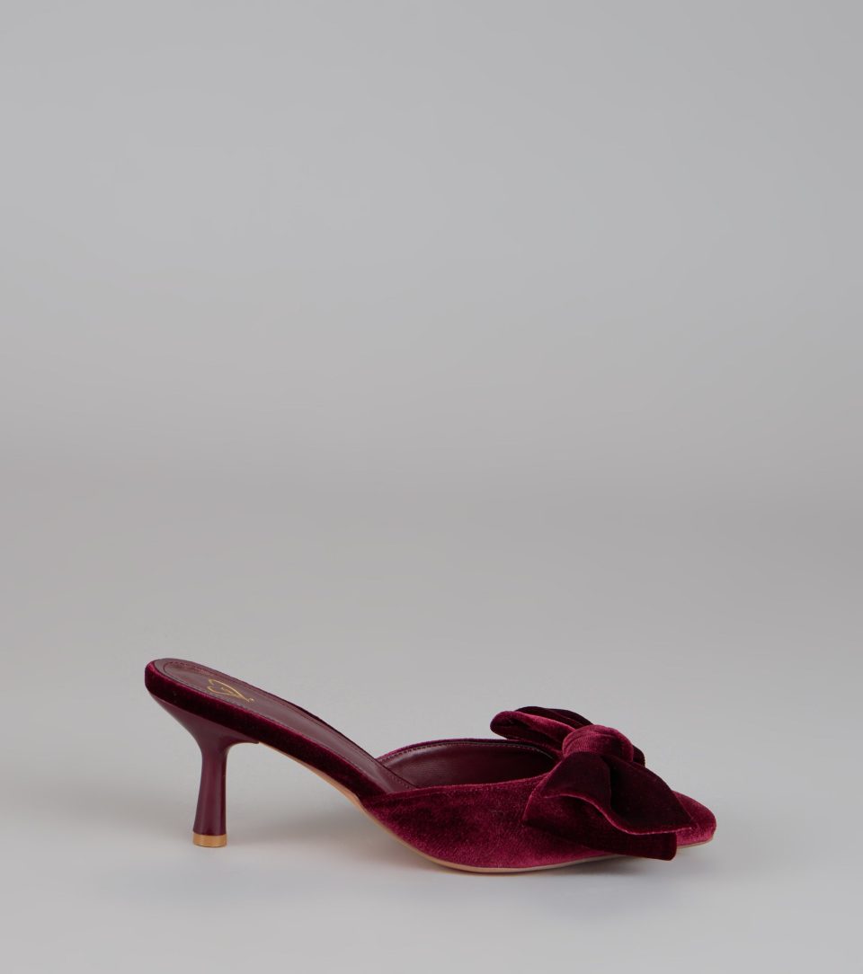 Romance Hour Velvet Bow Mules