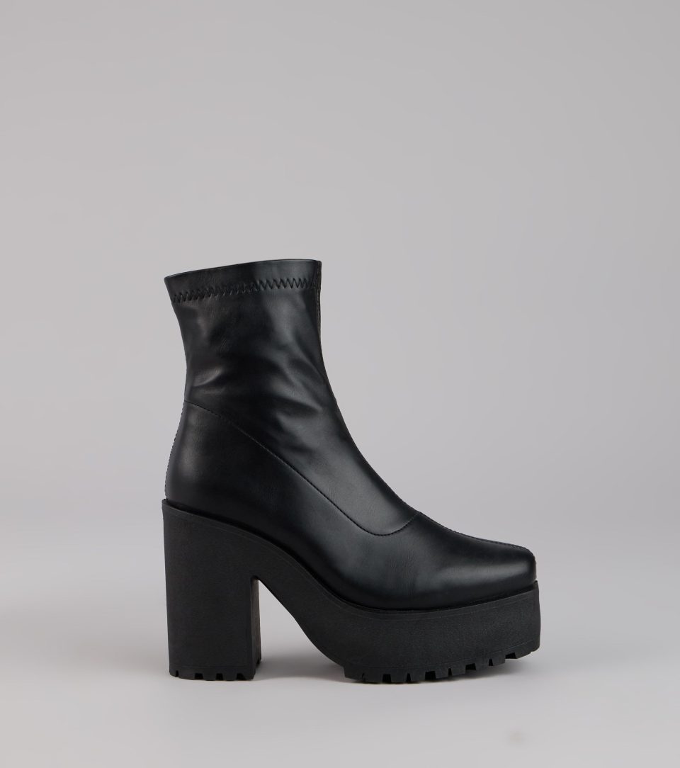 Power Stomp Platform Ankle Booties